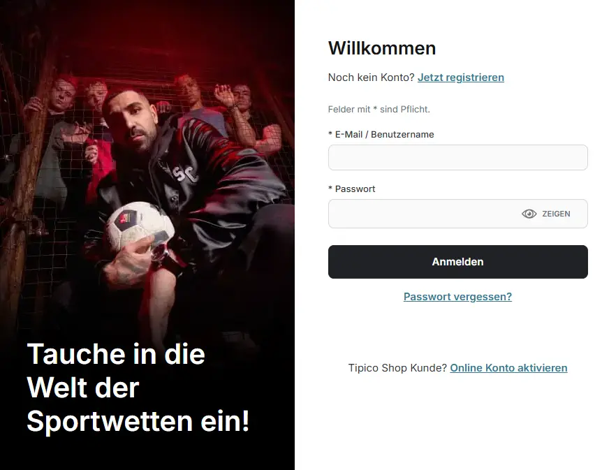 Registrierung im TIPICO AT​
